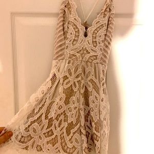 American threads lace / lace up ivory romper